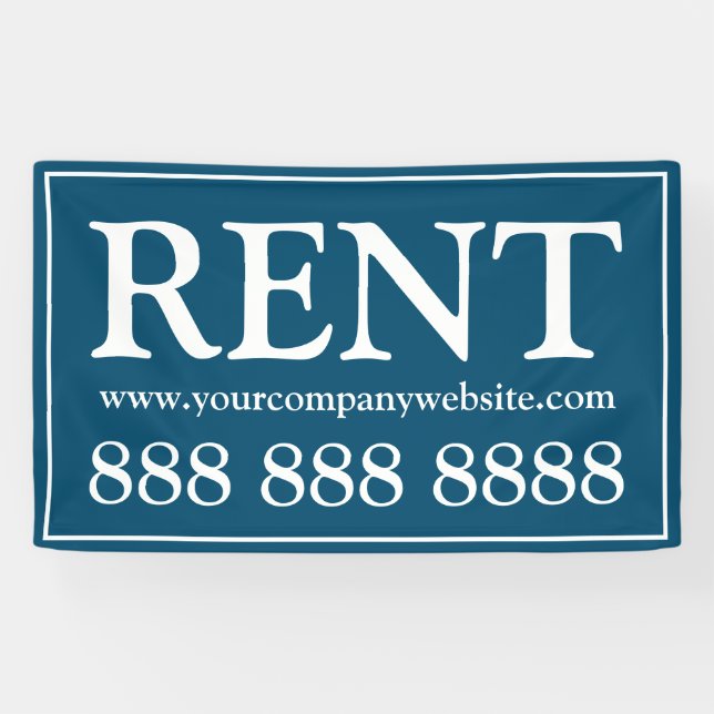 Banderoles Business Blue White Location Site Web Phone Banniè (Horizontal)