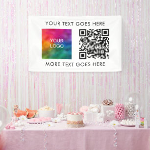 Banderoles Business Company Logo QR Code Moderne Elegant Meil