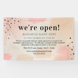 Banderoles Business We are Open Abstrait Blush