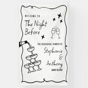 Banderoles BW Whimsical Frame and Champagne La veille