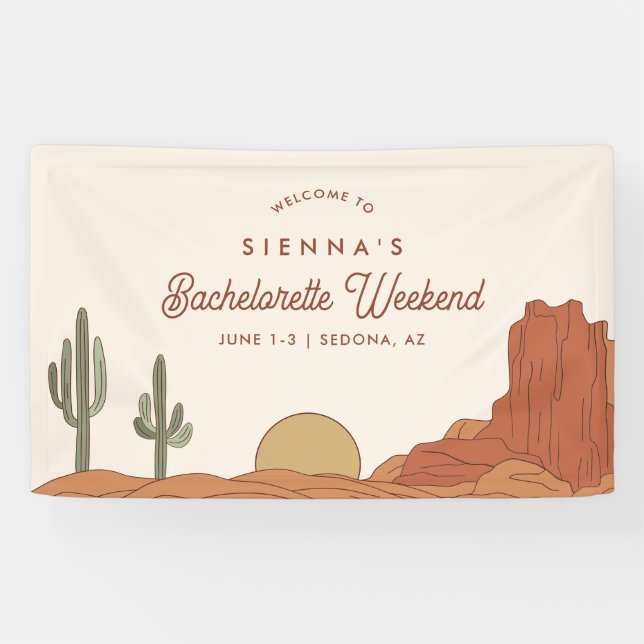 Banderoles Cactus Bachelorette Affiche de bienvenue, Thème Dé (Horizontal)