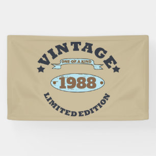 Banderoles Cadeau d'anniversaire vintage personnalisé