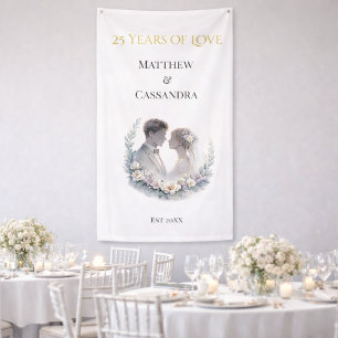 Banderoles Cadeau de famille pour les 25 ans de mariage