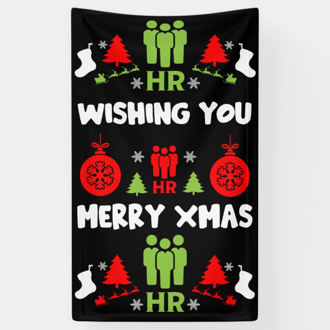 Banderoles Cadeaux de Noël des RH d'entreprise (Vertical)