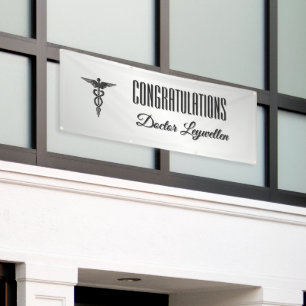 Banderoles Caduceus Félicitations Docteur Infirmière EMT