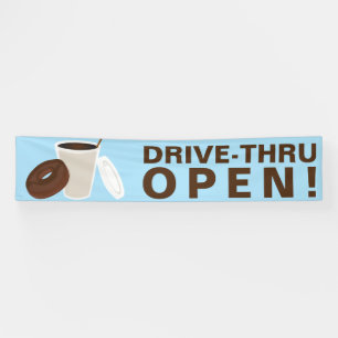 Banderoles Café Drive Thru Open