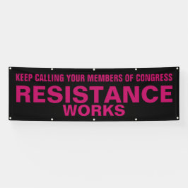 Banderoles Call Congress Résistance Works Manifestation rose 