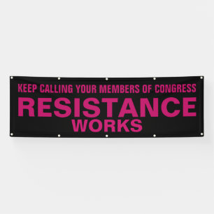 Banderoles Call Congress Résistance Works Manifestation rose