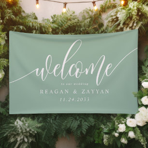 Banderoles Calligraphie de bienvenue simple pour mariage à la