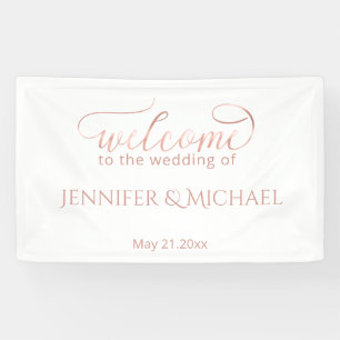 Banderoles Calligraphie d'or rose minimaliste simple