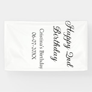 Banderoles calligraphie simple minimum heureux 2e anniversair