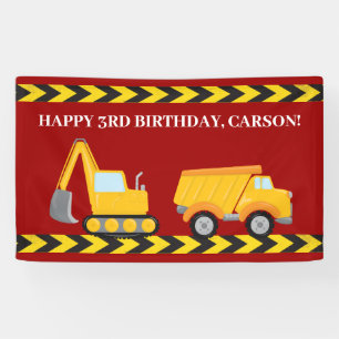 Banderoles Camion de construction rouge sur mesure garçons fê