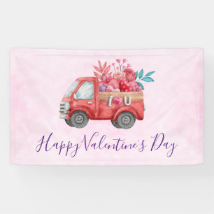 Banderoles Camion de l'Amour Mignon avec Cargaison de Coeur p
