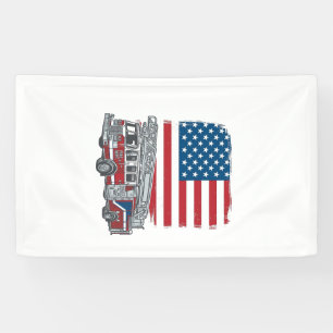 Banderoles Camion de pompiers patriotique drapeau américain v