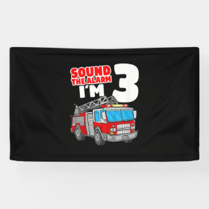 Banderoles Camion d'incendie 3 ans pompier 3e anniversaire