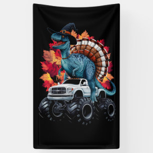 Banderoles Camion Monstre Dinosaure T-Rex de Thanksgiving