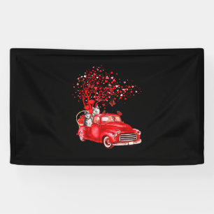 Banderoles Camion rouge husky Valentine Butterfly Heart