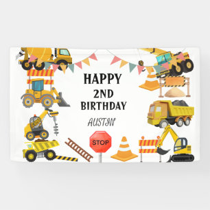 Banderoles Camions de Construction   Fête d'anniversaire pour