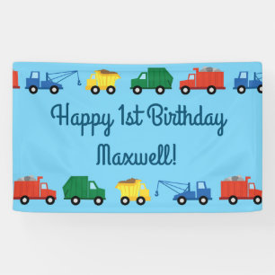 Banderoles Camions Voitures Cute 1er Anniversaire Fête Thèm