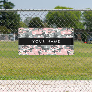 Banderoles Camouflage rose et gris Votre nom Personnalisez