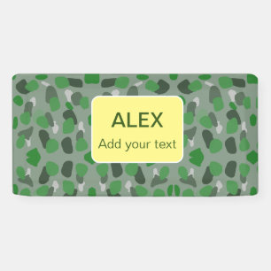 Banderoles Camouflage vert camo ajouter nom texte école collè
