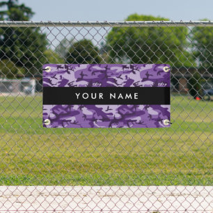 Banderoles Camouflage violet Votre nom Personnalisez