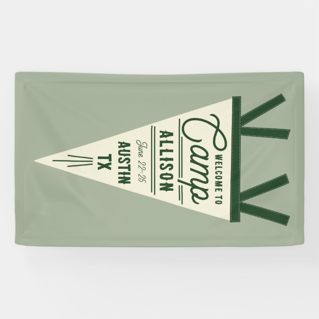 Banderoles Camp Bachelorette Green Pennant (Horizontal)