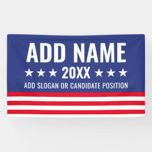 Banderoles Campagne politique personnalisée Gear Rouge Blanc 