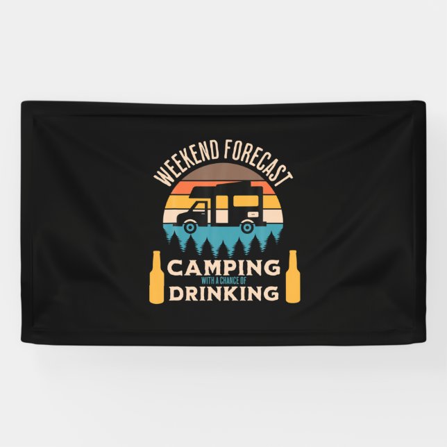 Banderoles Camping à bière avec anniversaire de bière (Horizontal)