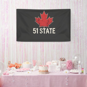 Banderoles Canada 51e État Trump Drapeau américain et canadie