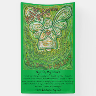 Banderoles Cancer Poème Vert Gardien Angel Art personnalisé B