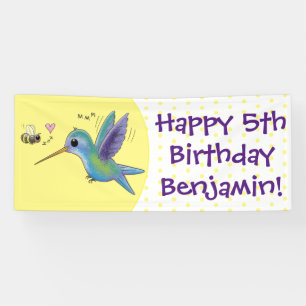 Banderoles Caricature de colibri d'abeille mignonne