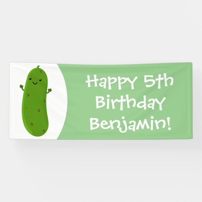 Banderoles Caricature de cornichon joyeux (Horizontal)