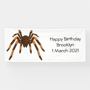 Banderoles Caricature déplaisante de tarantule brun et orange