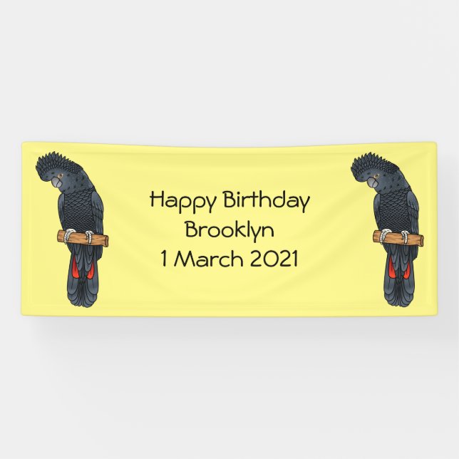 Banderoles Caricature d'oiseau à queue rouge (Horizontal)