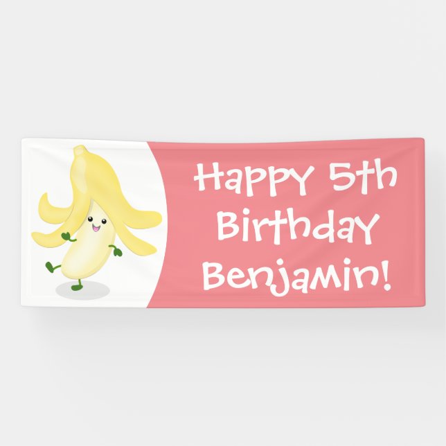 Banderoles Caricature sur la banane de Cute kawaii (Horizontal)