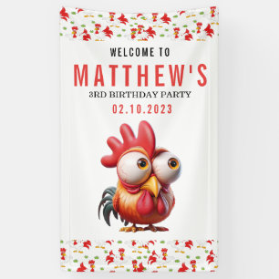 Banderoles Caricatures du coq mignonne 3ème anniversaire