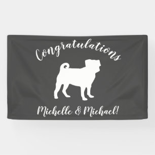 Banderoles Carlin Chien Baby shower Gris Chiot Chien Neutre G