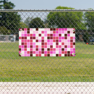 Banderoles Carreaux de piscine, Carreaux de mosaïque rose, Mo