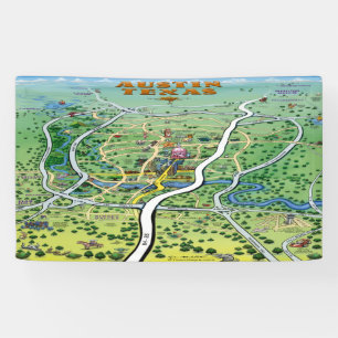 Banderoles Carte du dessin animé Austin Texas