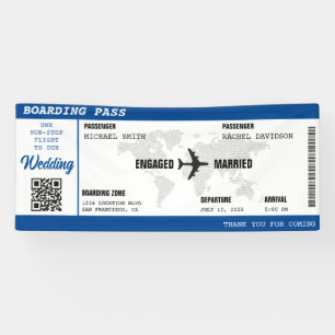 Banderoles Carte du monde bleu Carte de destination Mariage