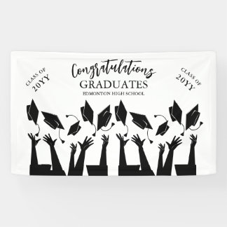 Banderoles Casquette de script moderne Toss White Graduation