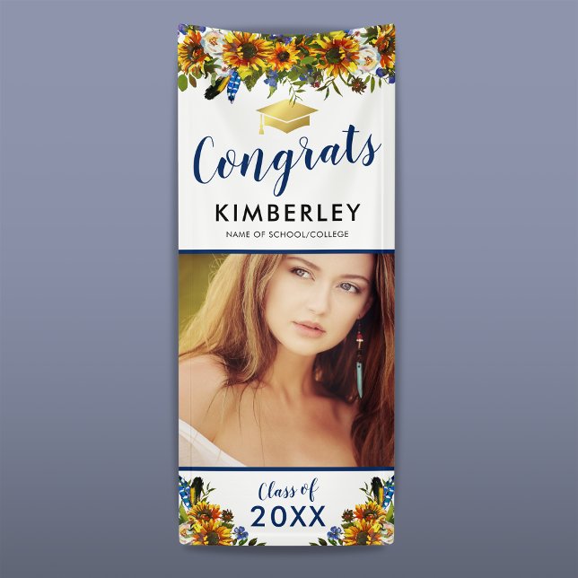 Banderoles Catégorie 2023 | Sunflower Félicats Graduation (Créateur téléchargé)