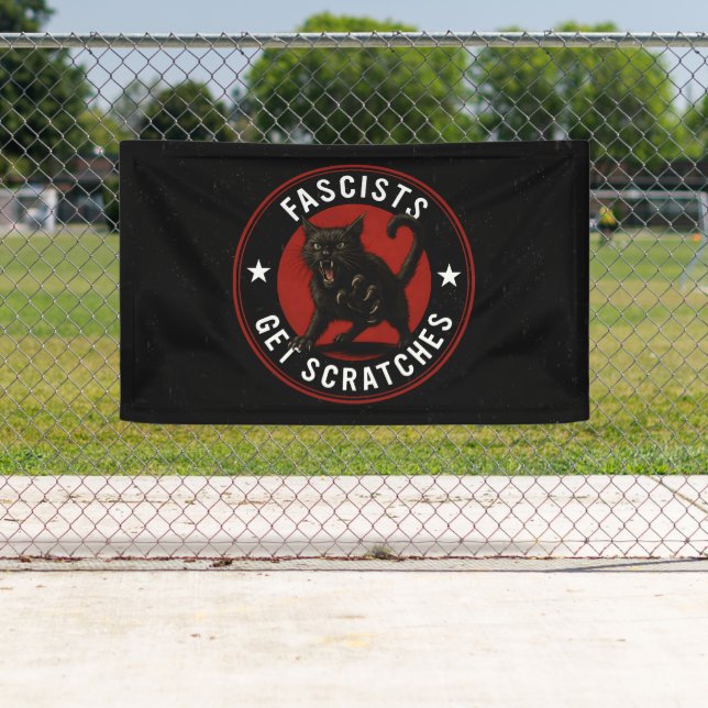 Banderoles Cats Against Fascists (En situation)