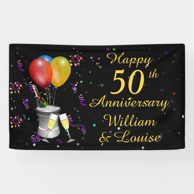 Banderoles Célébration du 50e anniversaire du Mariage (Horizontal)