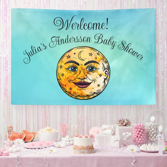 Banderoles Célébration du Baby shower de la Lune (Fête)