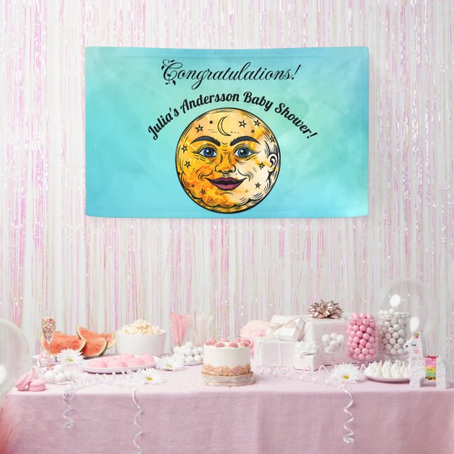 Banderoles Célébration du Baby shower de la Lune (Fête)