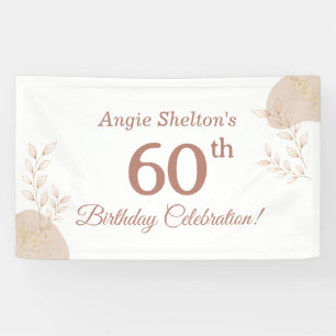 Banderoles Célébration élégante de 60 ans avec Rose Gold 