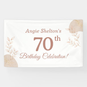 Banderoles Célébration élégante de 70 ans d'anniversaire Rose
