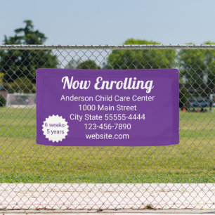 Banderoles Centre de garde pour enfants Purple maintenant ins